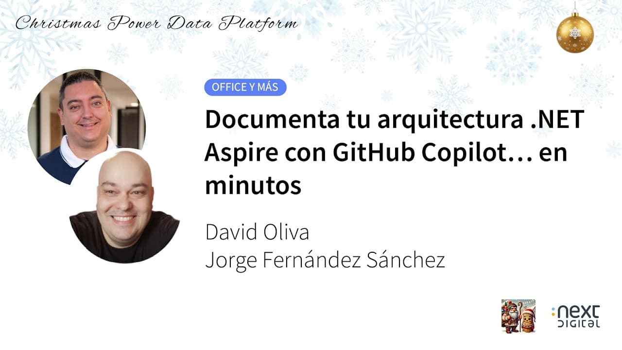 David Oliva, Jorge Fernández -  Documenta tu arquitectura .NET Aspire con GitHub Copilot… en minutos